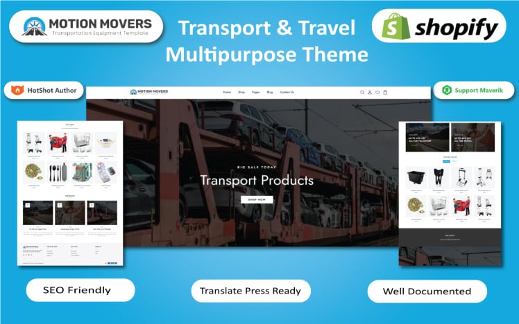Motion Movers Transportation Travel Products Shopify Template #429717