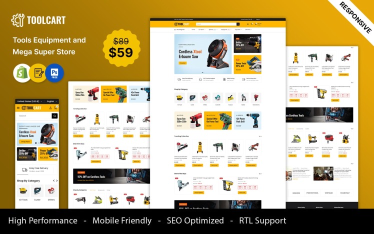 ToolCart welding Tools Equipment and Mega Super Store Shopify Theme #429718