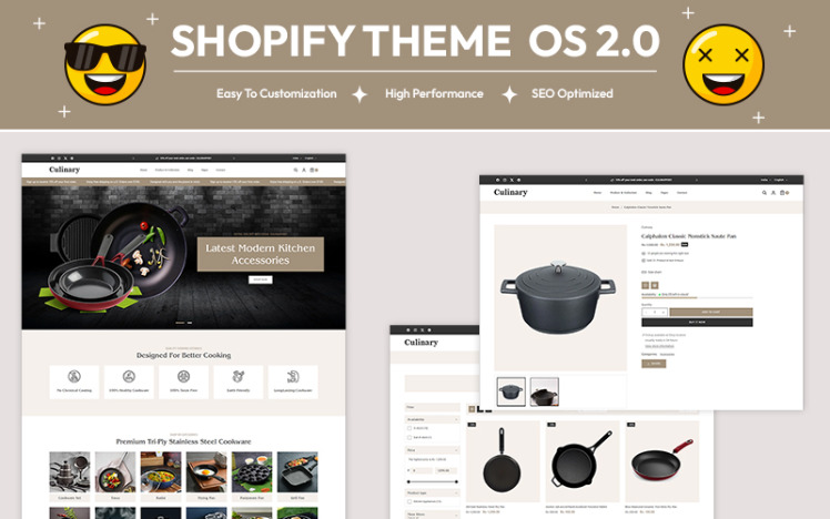 Culinary Appliances Kitchen and Crockery Shopify Multipurpose Responsive Theme #430834