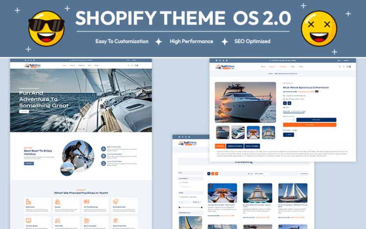 Sailvibes Yachting Water Sports Services Multipurpose Shopify Responsive Theme #431672