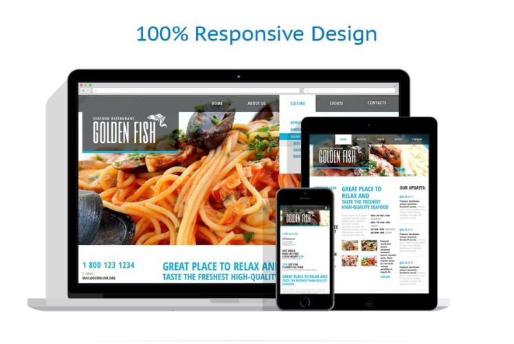 Seafood Restaurant Responsive Website Template #43213