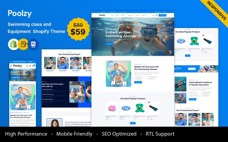 Poolzy Swimming Pool Services Pool Cleaning And Pool Repair Shopify Theme #433095
