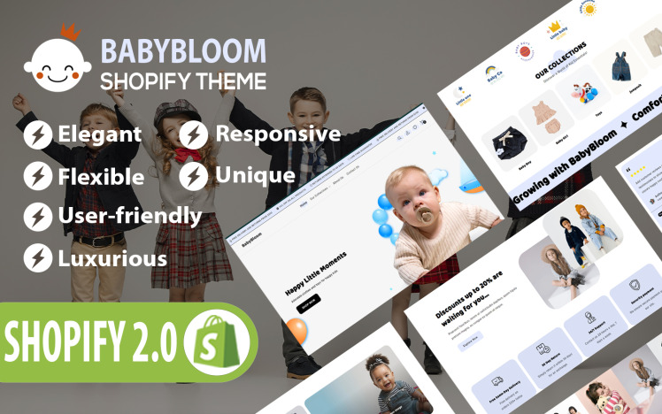 BabyBloom Kids Toys Baby Fashion Store Shopify Theme #438933