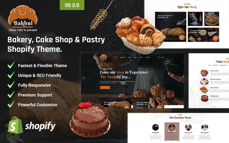 Bakbul Bakery Cake Shop Pastry Shopify Theme #438934