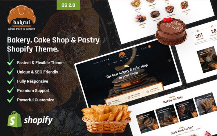 Bakrul Bakery Cake Shop Pastry Shopify Theme #441361