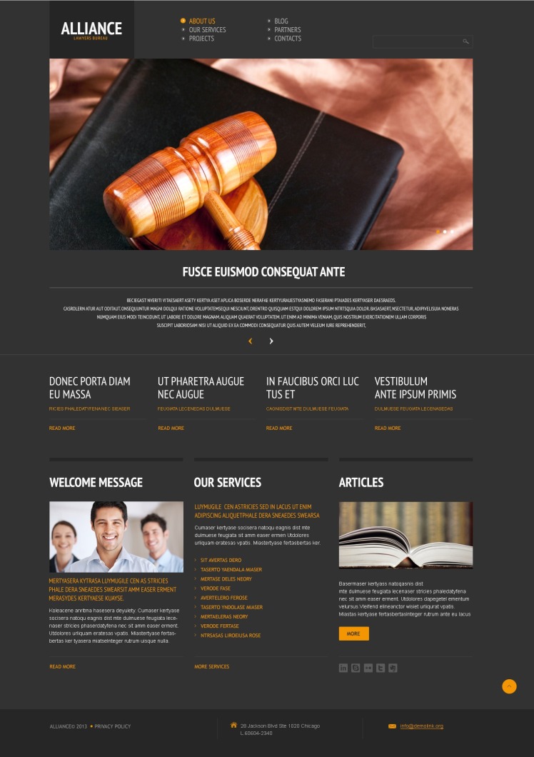 Law Firm Responsive WordPress Theme #44511