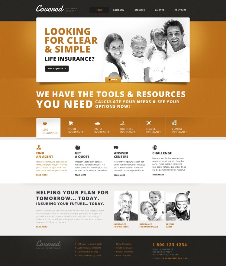 Insurance Responsive Website Template 44748