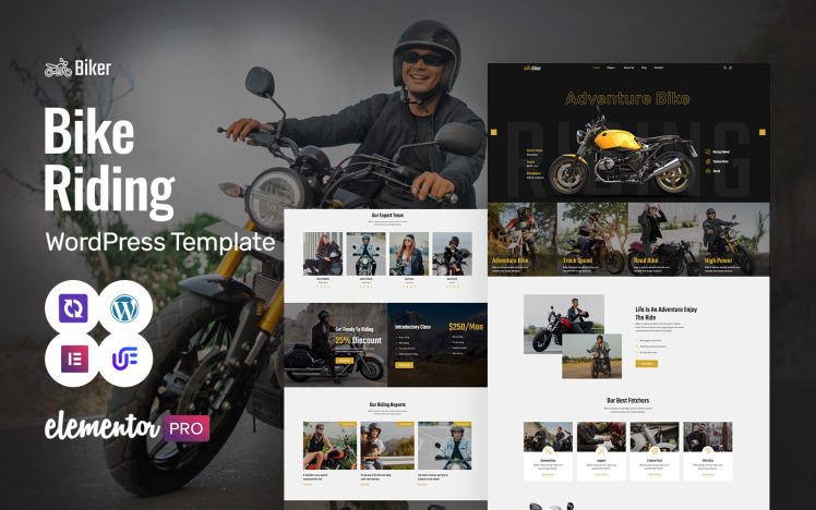 Wordpress Racing Themes Biker - Motor Sports And Racing WordPress Elementor Theme #448297
