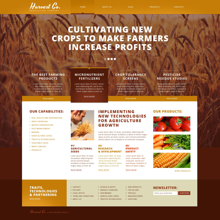 Agriculture Responsive Website Template #45284