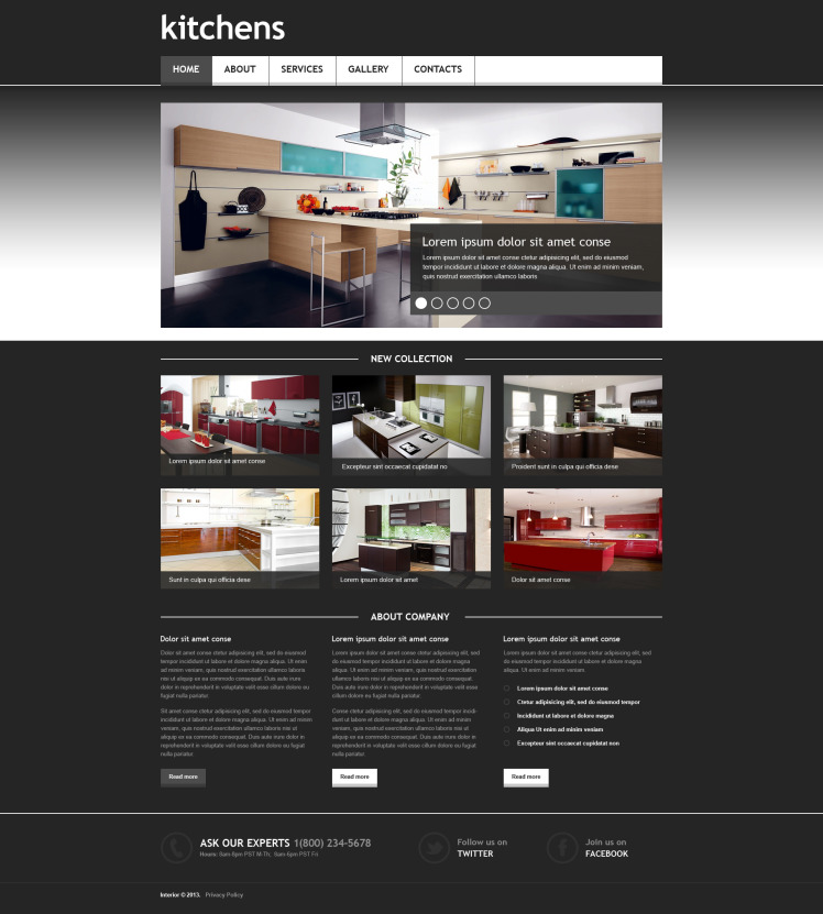 Interior Design Responsive Website Template #45404