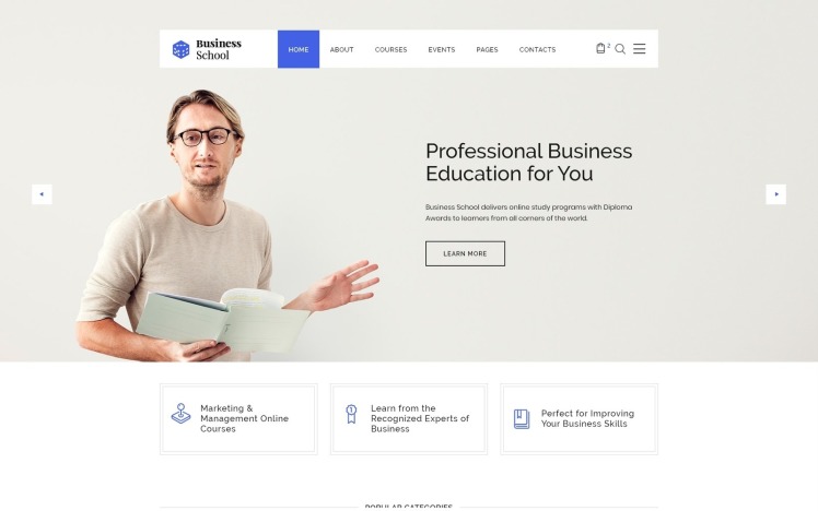 Business School - E-learning Multipage HTML Website Template #46509