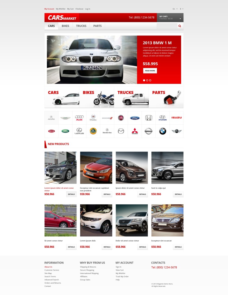Car Dealer Responsive Magento Theme