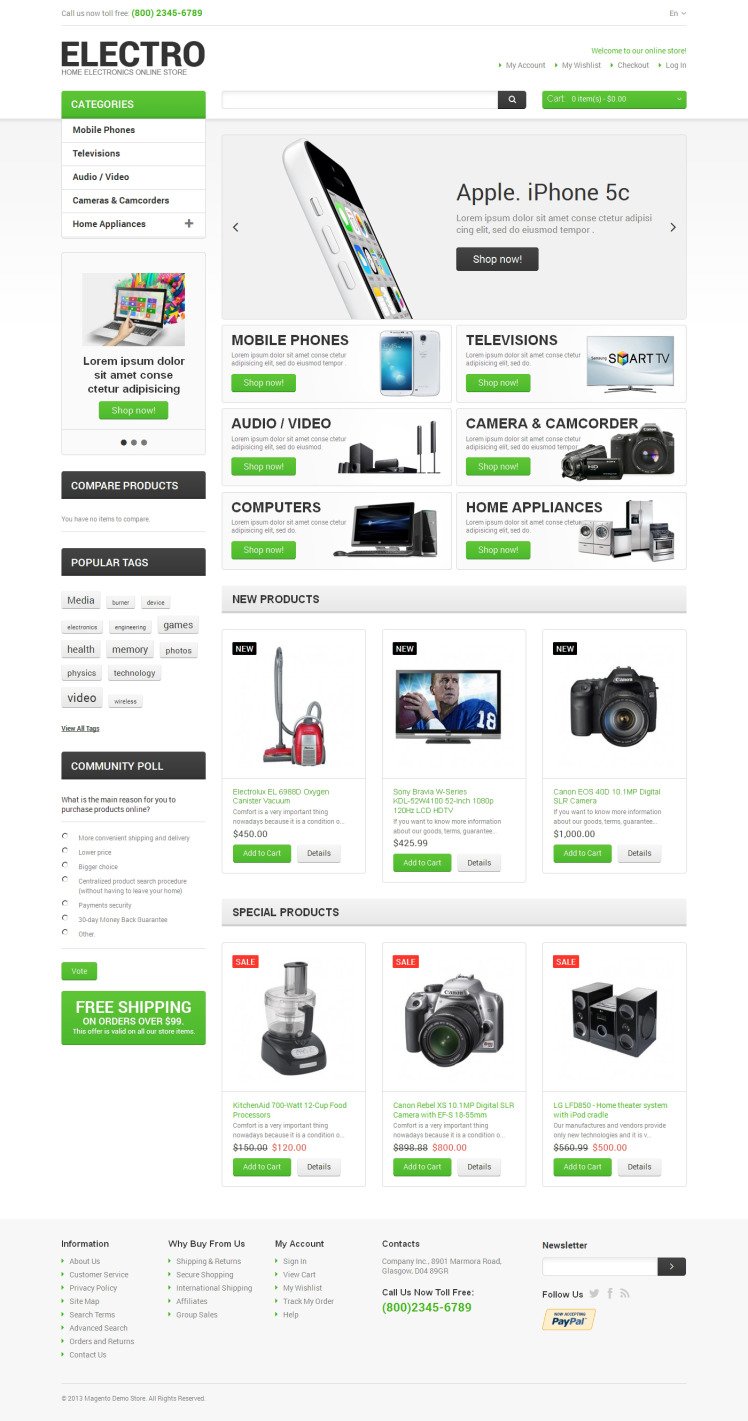 Electro Appliances Magento Themes