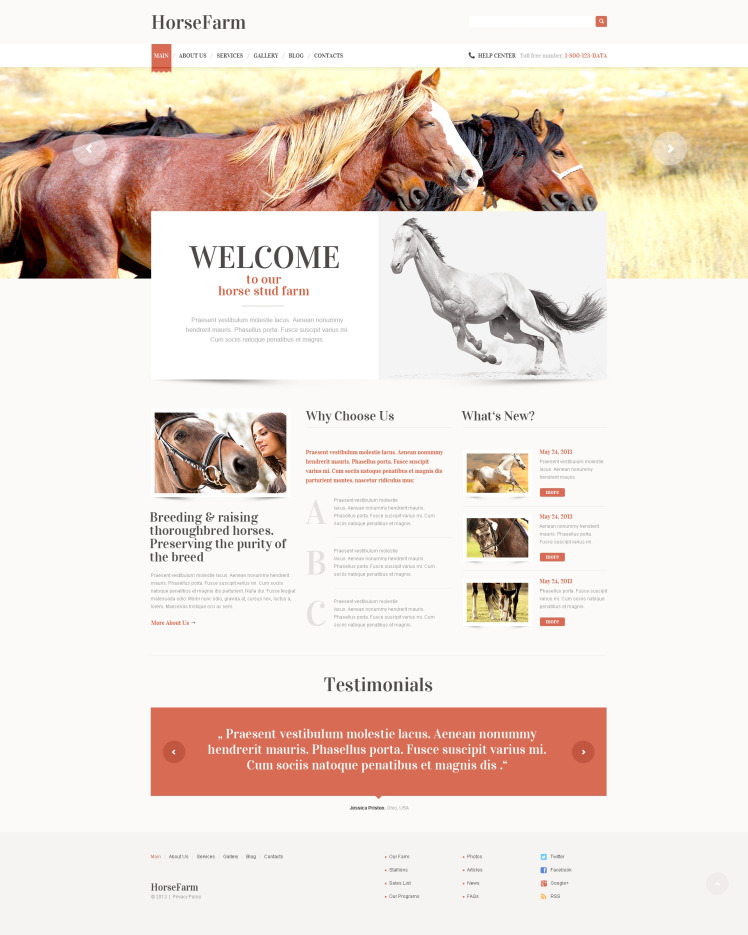 Promotion of Horse Farms WordPress Theme