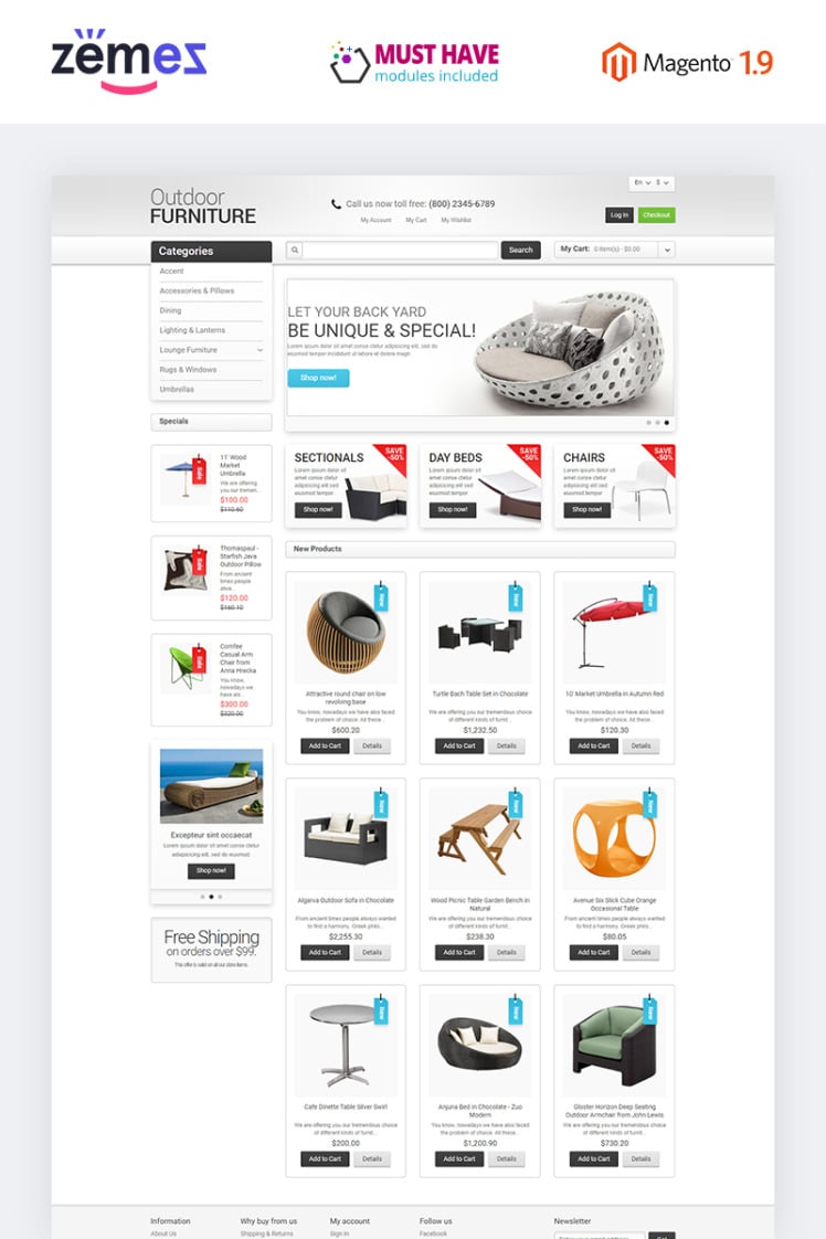 Furniture for Your Garden Magento Themes