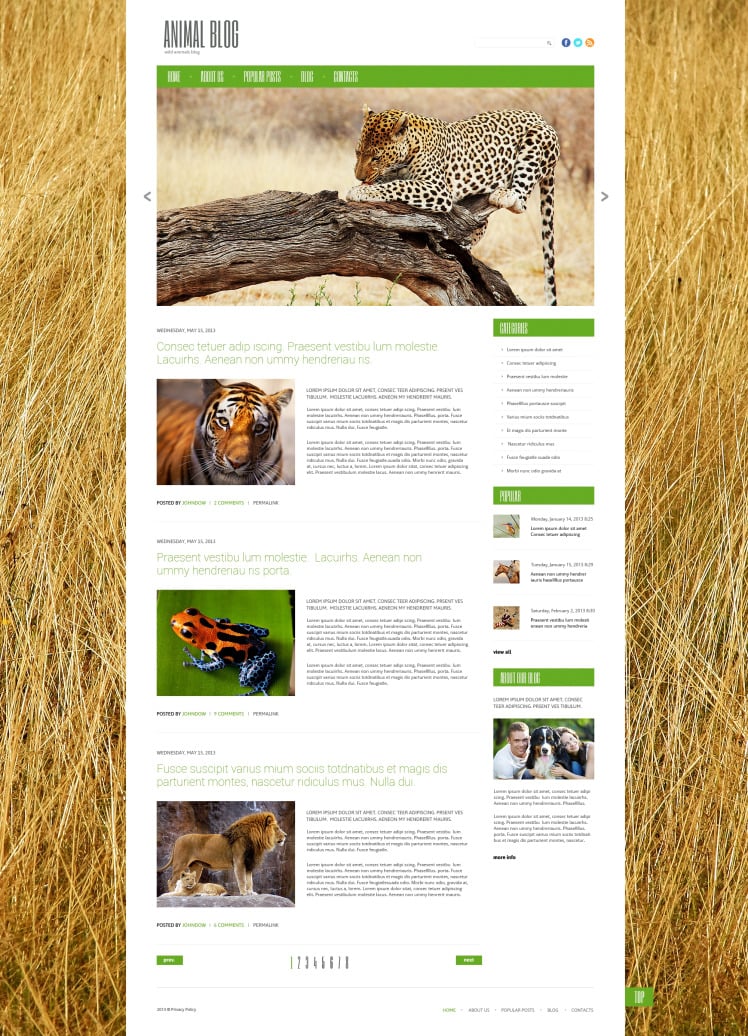 Wild Life Responsive WordPress Theme
