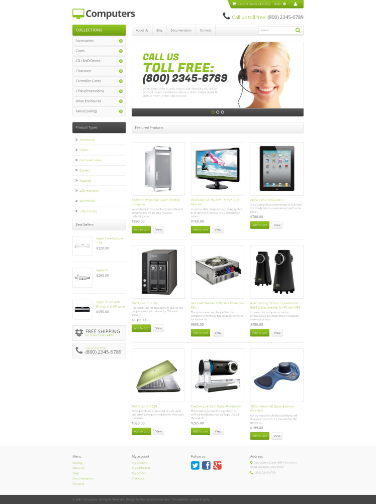 Computer Store Responsive Shopify Theme #47942