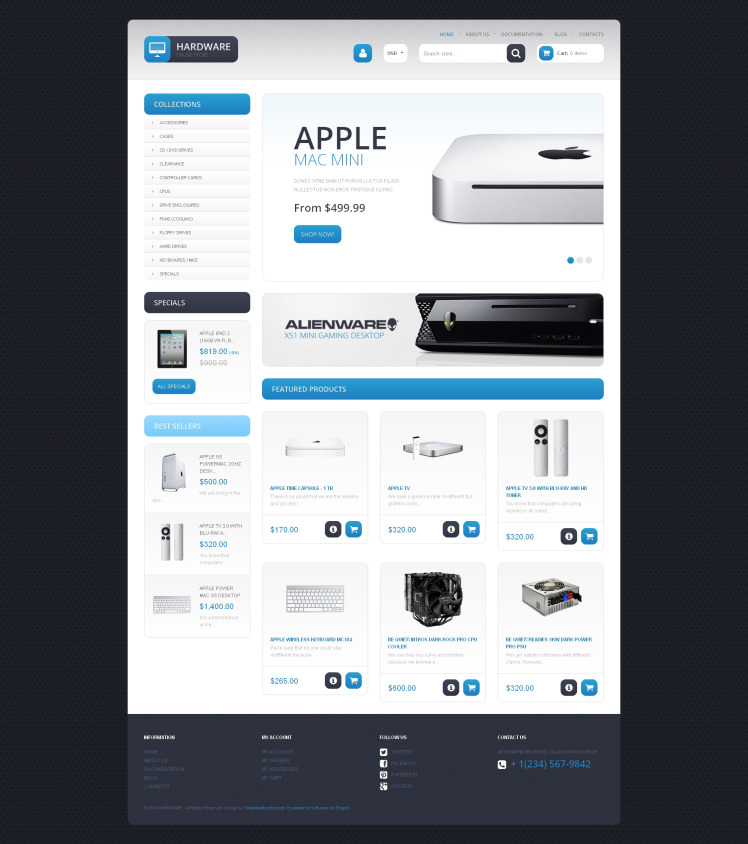 Computer Store Responsive Shopify Theme #48026