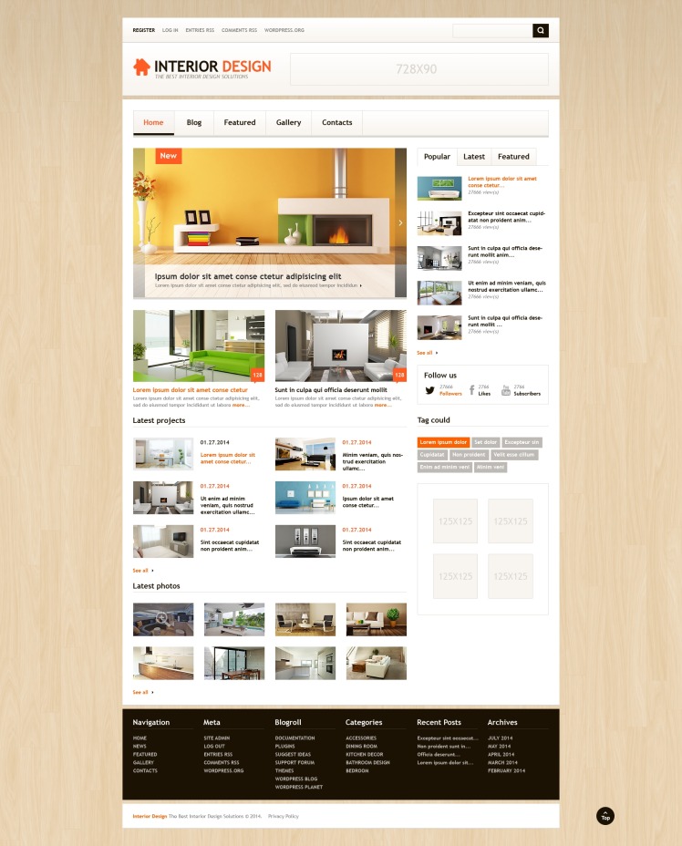 Interior Design Responsive WordPress Theme #48161