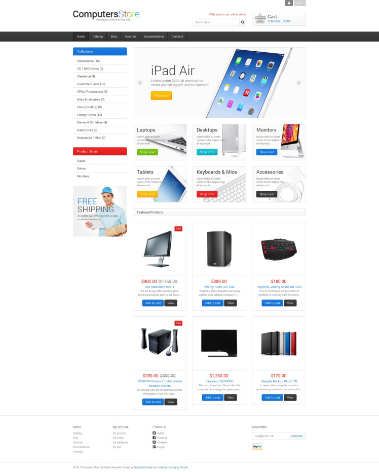 Computer Store Responsive Shopify Theme #48357