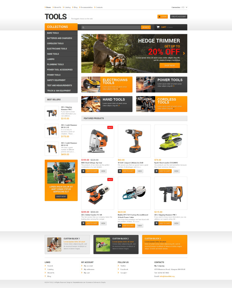 Tools Equipment Responsive Shopify Theme