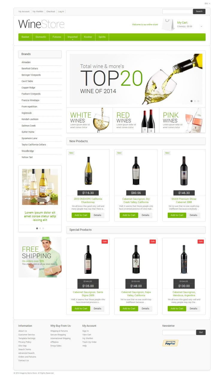 Wine for Your Delight Magento Themes