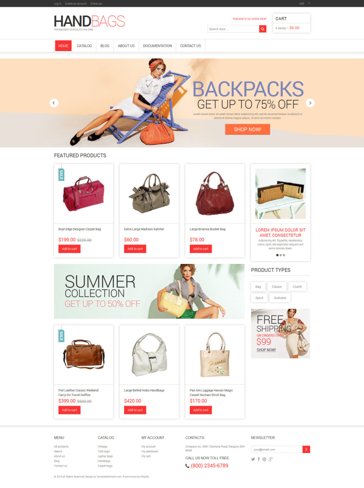 Handbag Responsive Shopify Theme #48457
