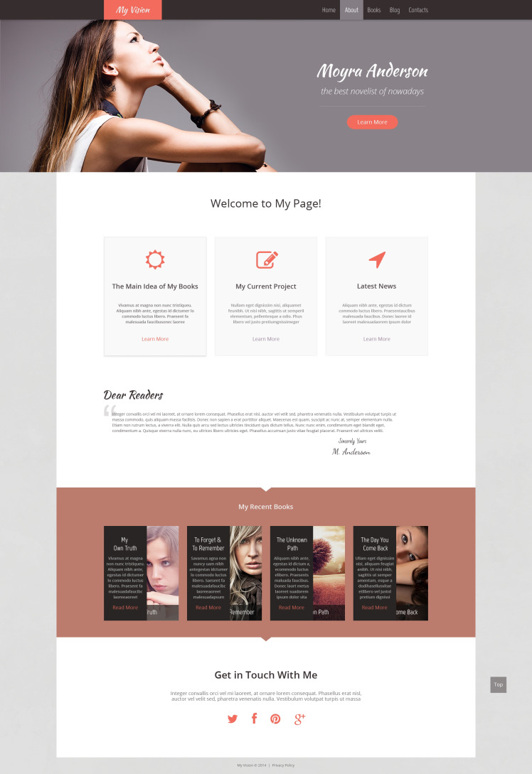 Personal Page Responsive WordPress Theme