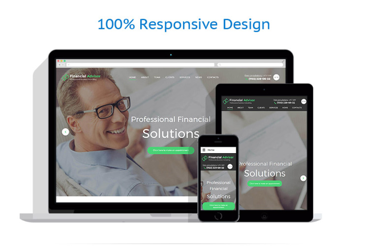 Financial Advisor Responsive Website Template #48563