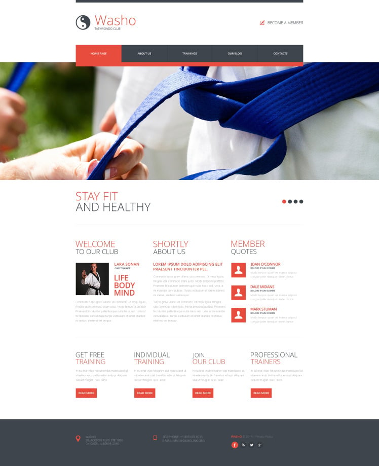 Martial Arts Responsive Website Template 48502