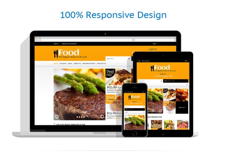 Responsive Food Store Shopify Theme #48535