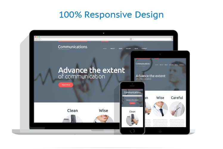 Communications Responsive WordPress Theme #48606