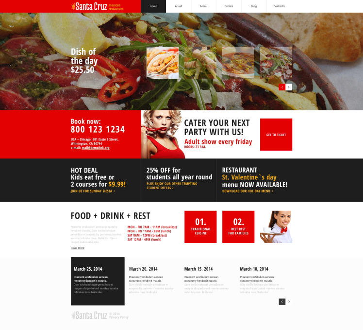 Mexican Restaurant Responsive WordPress Theme
