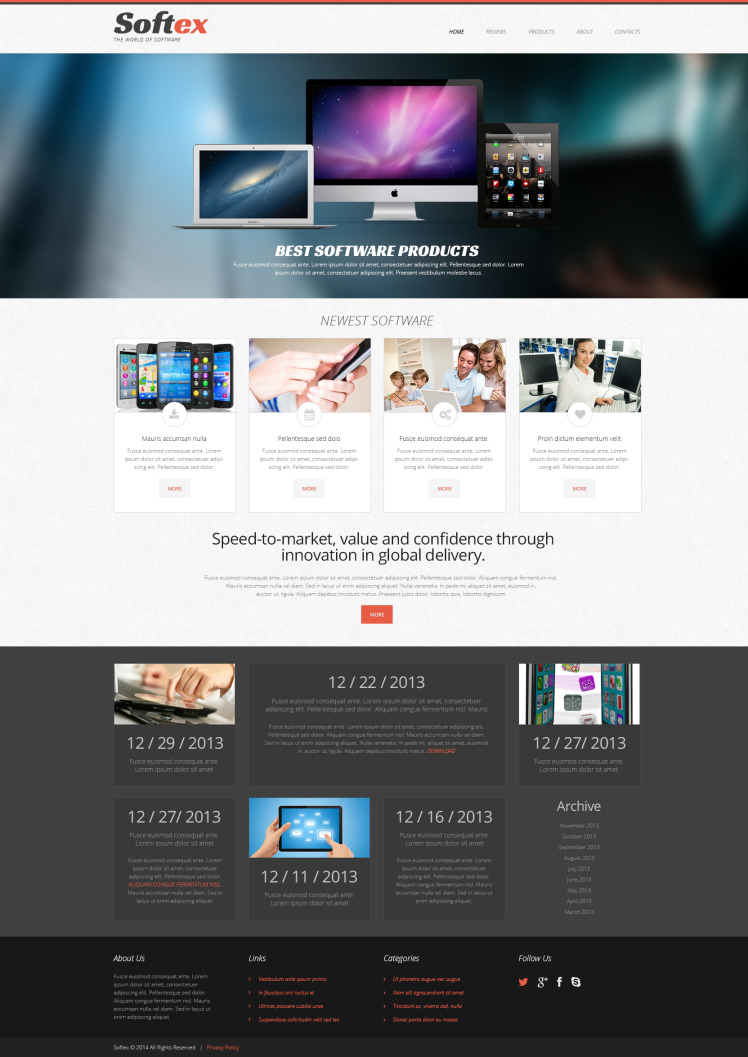 Software Company Responsive WordPress Theme #48635