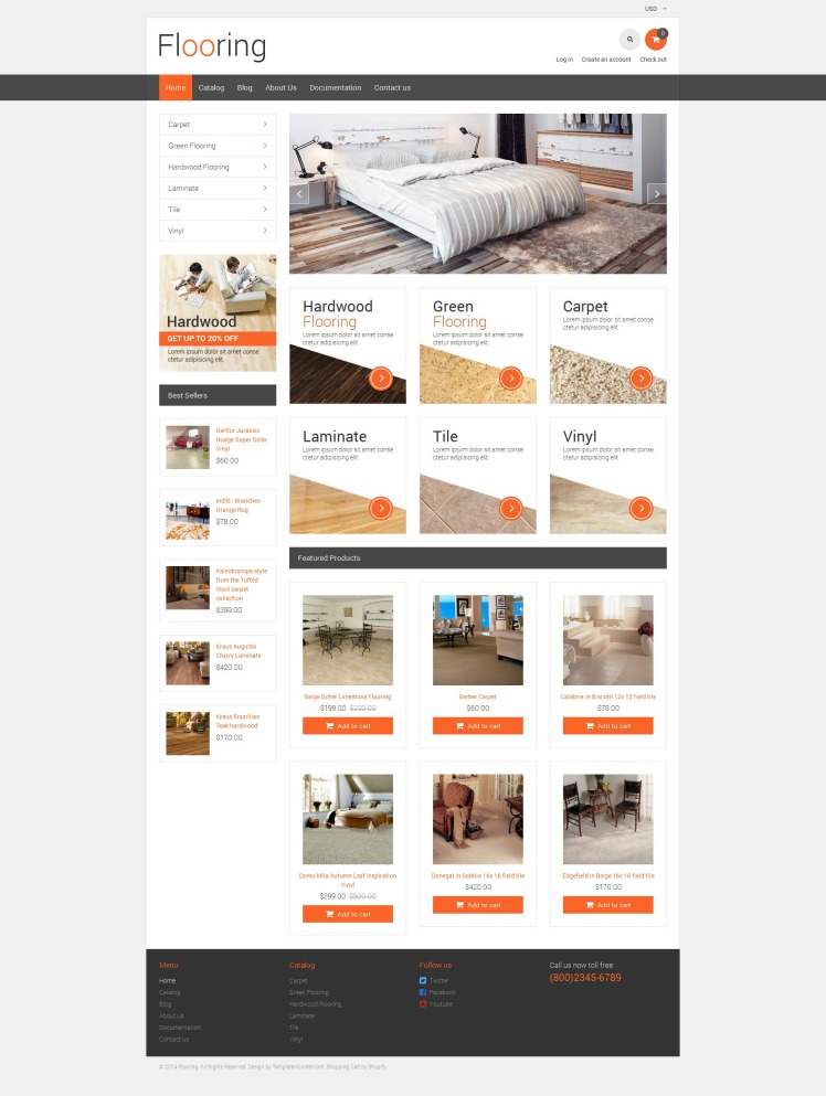 Flooring Responsive Shopify Theme #48702