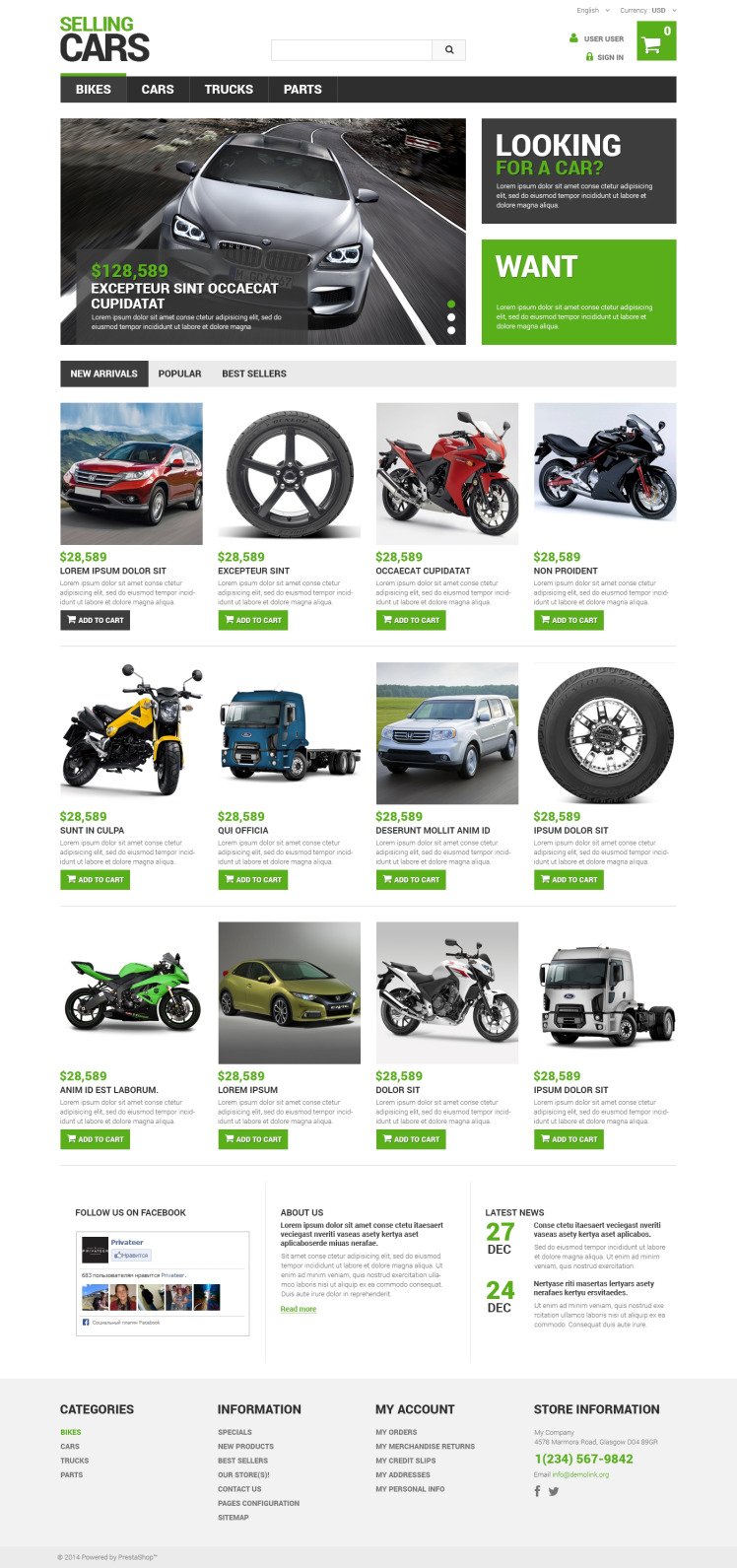 Selling Cars PrestaShop Themes