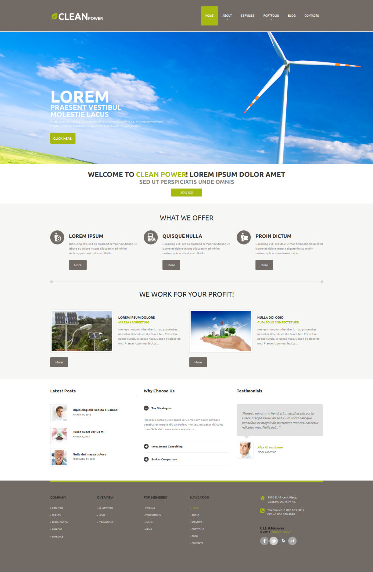 Wind Energy Template WordPress Theme