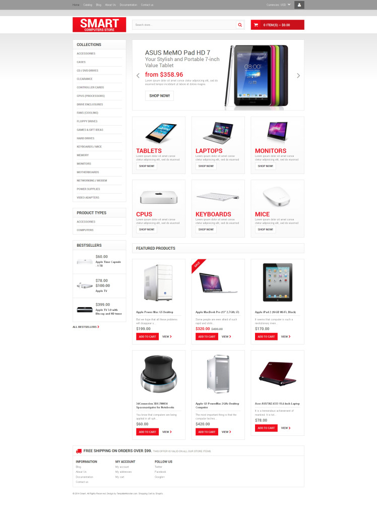 Computer Store Responsive Shopify Theme #48982