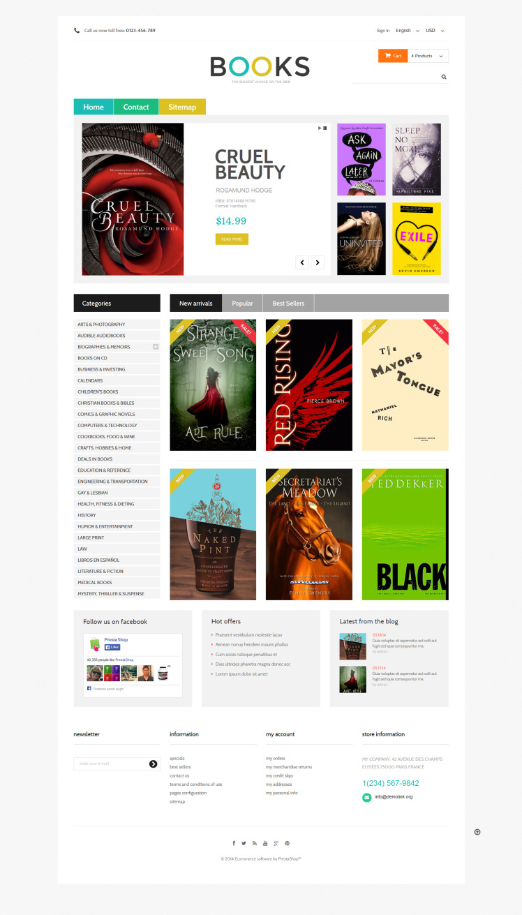 Online Bookstall PrestaShop Themes