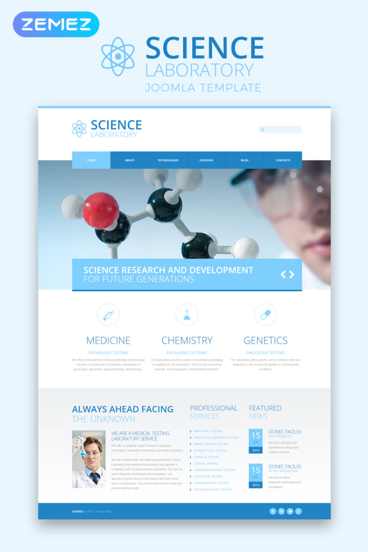 Science Laboratory Science Laboratory Responsive Clean Joomla Templates