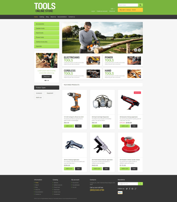 Tools Equipment Responsive Shopify Theme #48983