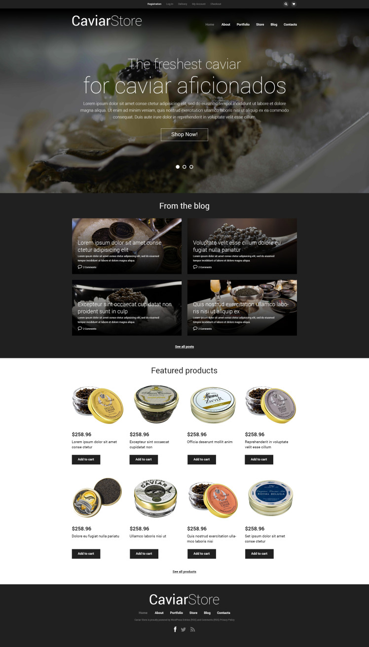 Caviar Online Store WooCommerce Themes