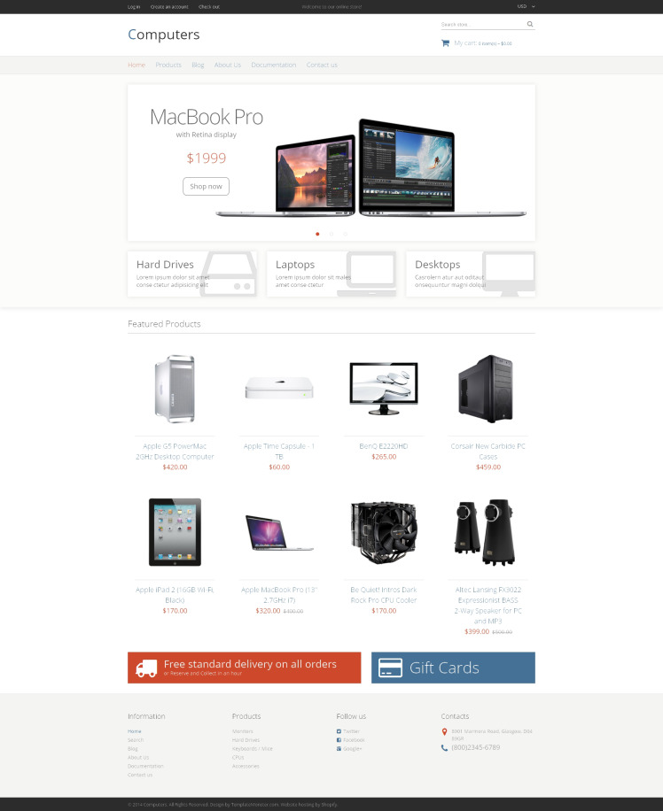 Computer Store Responsive Shopify Theme #49047