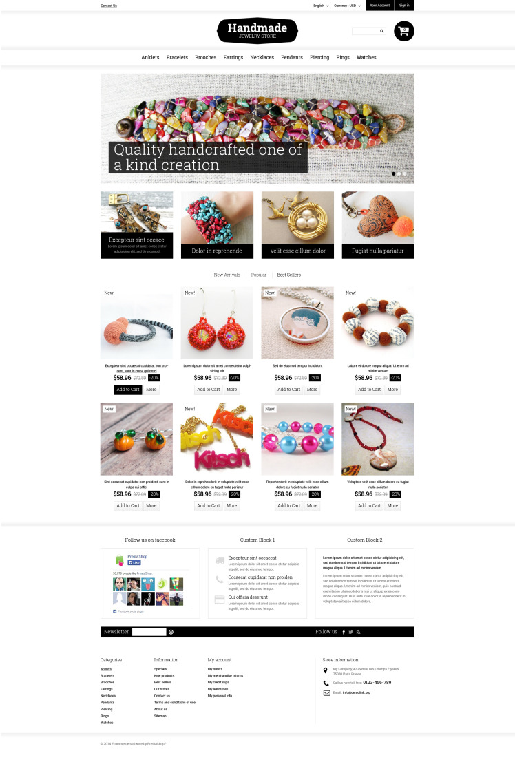 Handmade Jewelry PrestaShop Themes