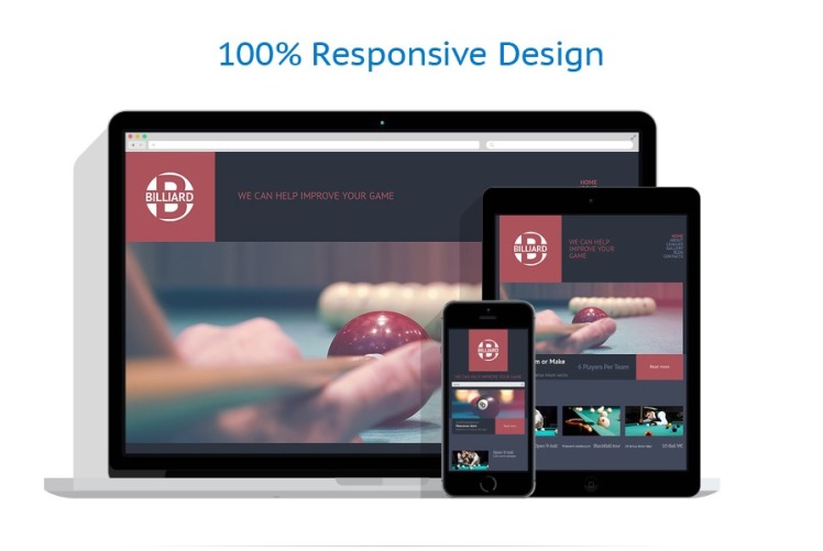 Billiards Responsive WordPress Theme #49220