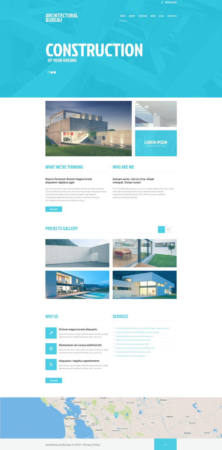 Construction Company Responsive Wordpress Theme 49251