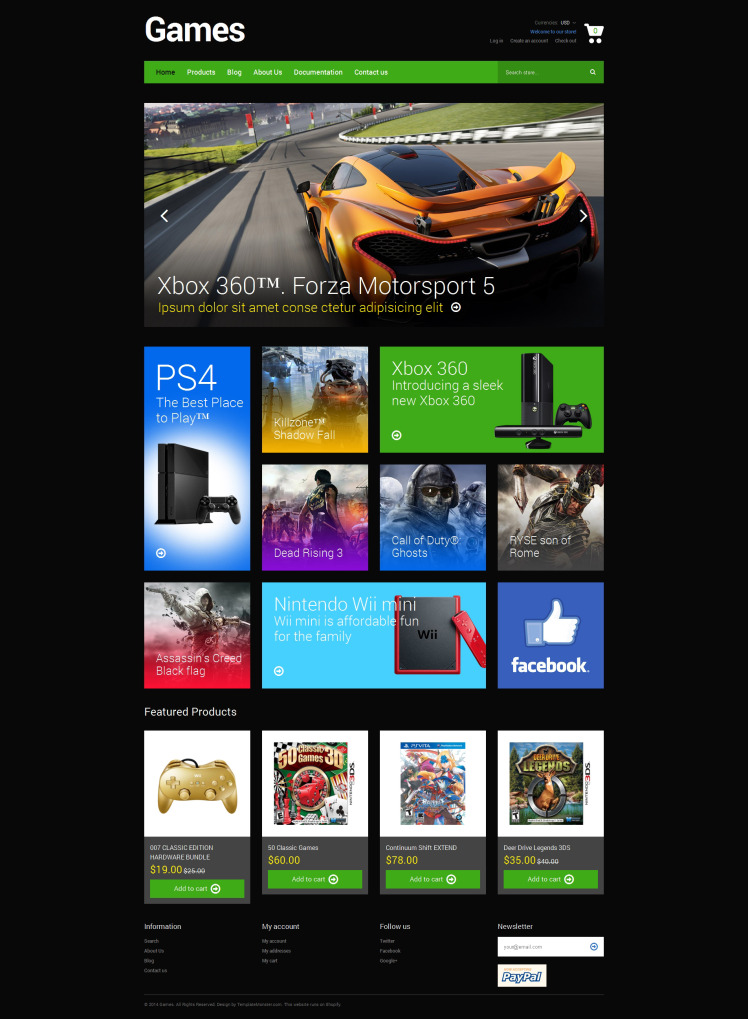 Games Responsive Shopify Theme #49235