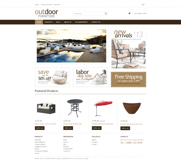 Furniture Responsive Shopify Theme #49304