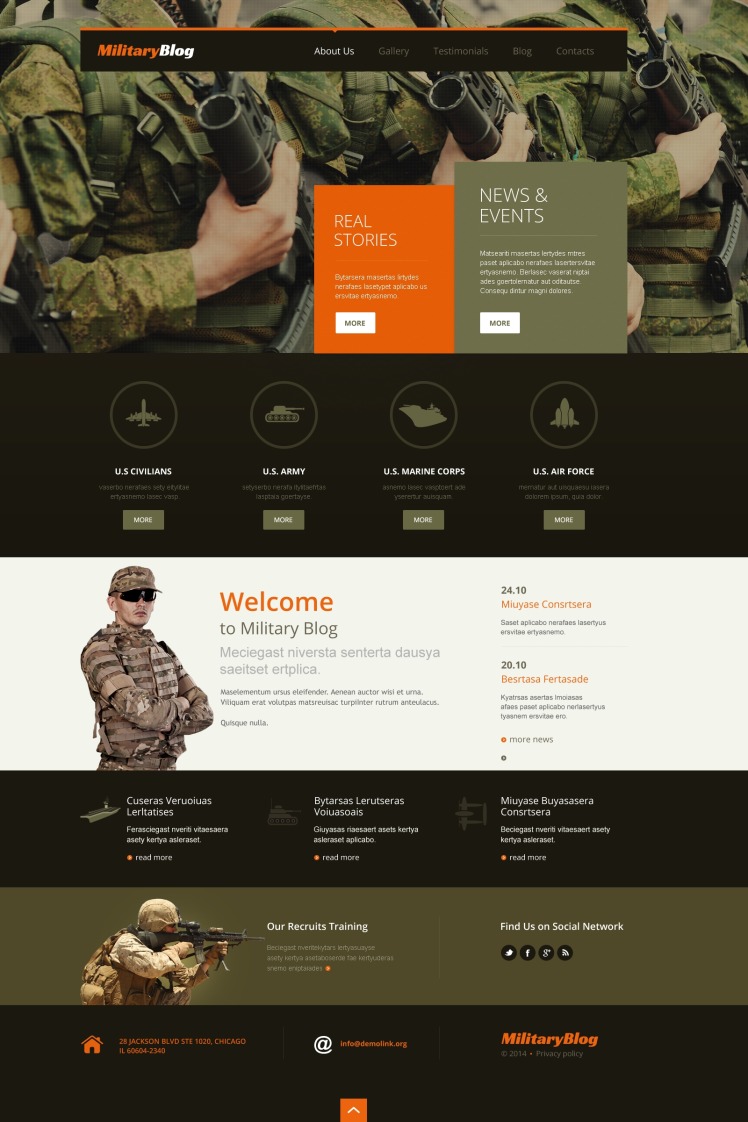 Army Responsive WordPress Theme #49629