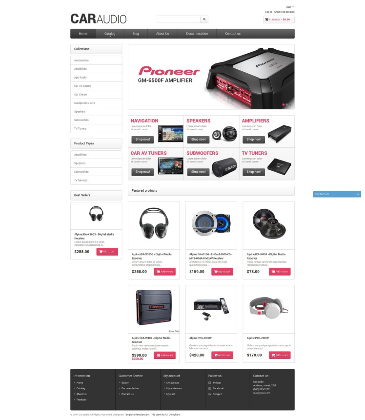 Car Audio Responsive Shopify Theme #49649